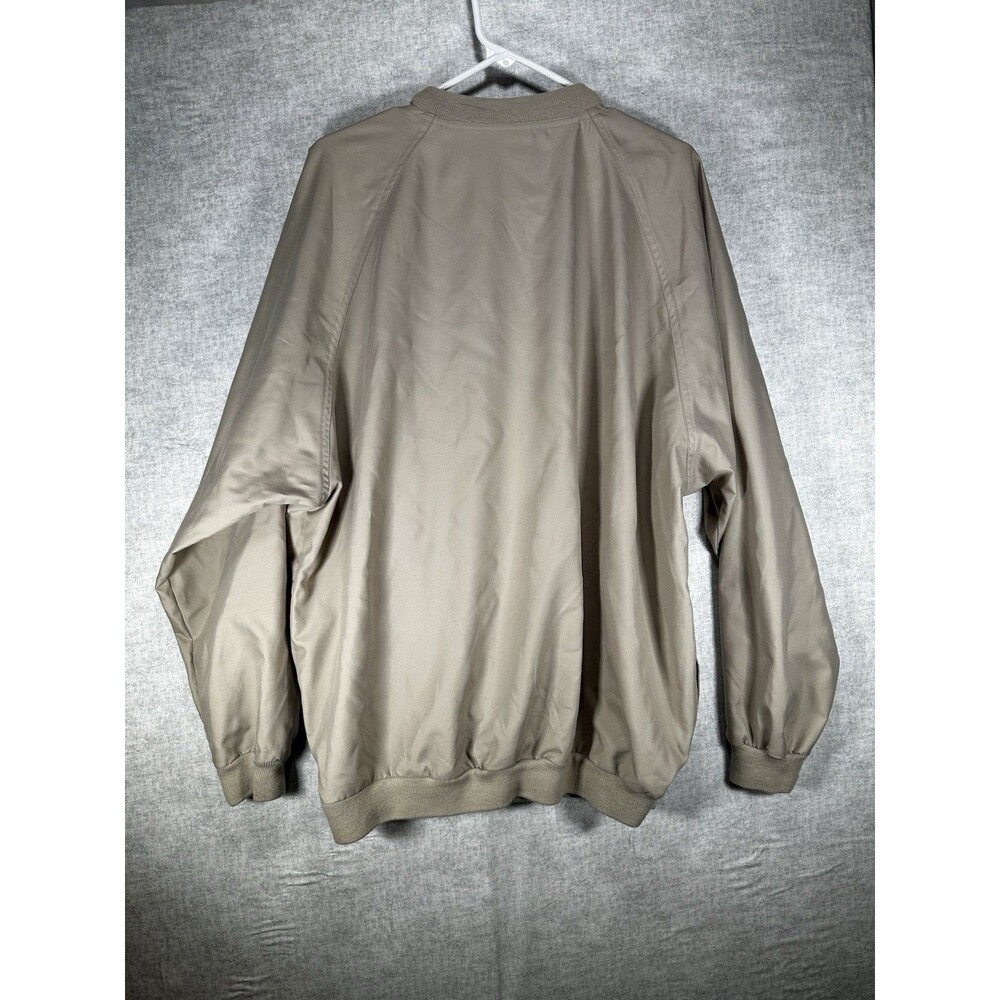 North End Khaki Golf Jacket Pullover Windbreaker Mens Size L V Neck Long Sleeve - Picture 4 of 6